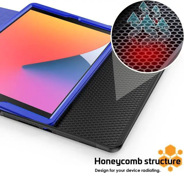 Alt view image 5 of 5 - Stweap for iPad 9th/8th/7th Generation Case 10.2'', Thin, Strong Magnetic Stand Cover with Absorbing Multi-Angles Stand, Pen Holder, Card Slot for iPad 10.2 Inch 2021/2020/2019(Blue)