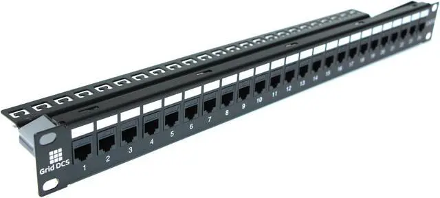 Alt view image 2 of 5 - Grid DCS 24 Port Patch Panel 1U UTP with Inline Keystone CAT6 Coupler (Populated)