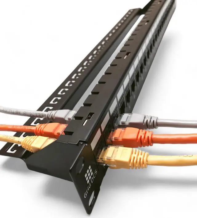 Alt view image 4 of 5 - Grid DCS 24 Port Patch Panel 1U UTP with Inline Keystone CAT6 Coupler (Populated)