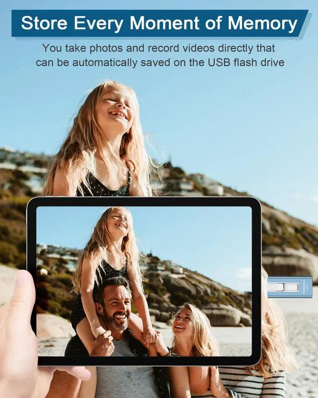 Alt view image 5 of 5 - USB Flash Drive 512GB, Photo Stick Memory External Data Storage Thumb Drive Compatible for Phone, Pad, Android, PC and More Devices (Blue)