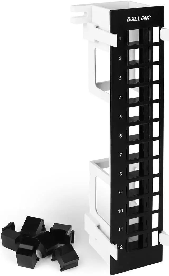 Alt view image 2 of 5 - Iwillink 12 Port Blank Keystone Patch Panel with Cat6 RJ45 Keystone Jack 25-Pack