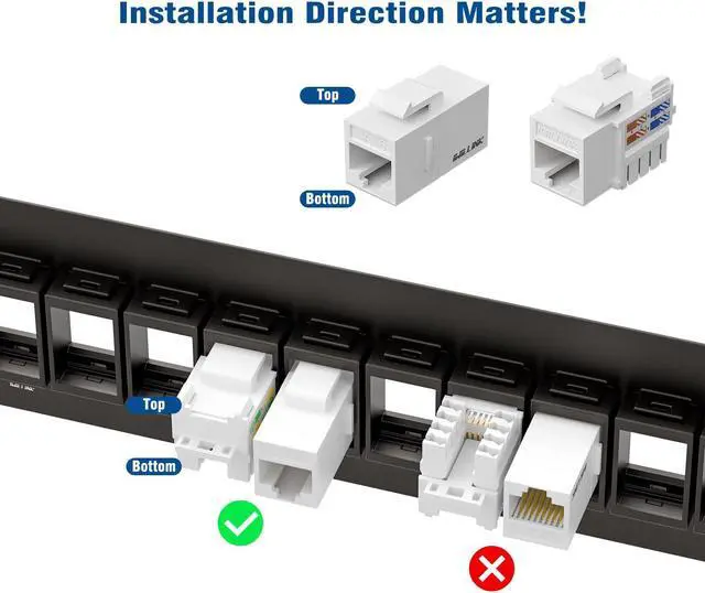 Alt view image 4 of 5 - Iwillink 12 Port Blank Keystone Patch Panel with Cat6 RJ45 Keystone Jack 25-Pack