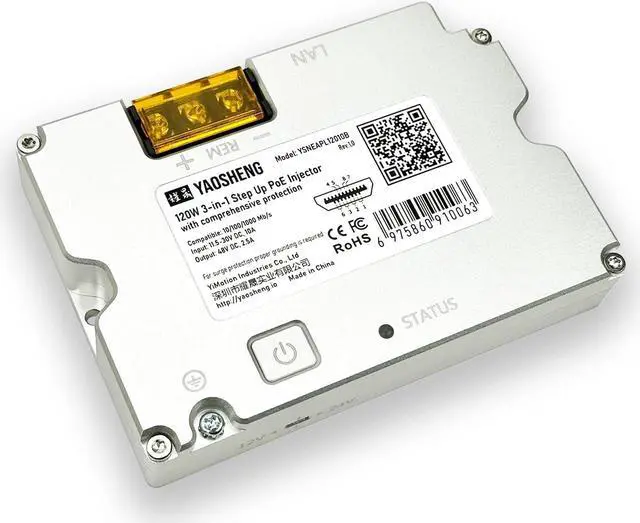 Main image of 120W 3-in-1 Step Up PoE Injector with Comprehensive Protection for Standard Actuated Starlink