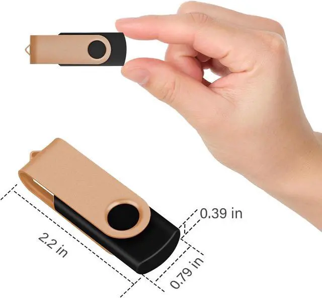 Alt view image 5 of 5 - EASTBULL 2GB USB Flash Drive 20 Pack with Lanyards - USB 2.0 Jump Drive for Storage and Backup - Gold 20PCS