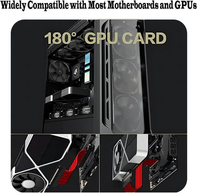Alt view image 5 of 5 - Glorto PCIe 4.0 Riser Cable, x16 High Speed Graphics Card Extension Port Adapter, Flexible GPU Riser Cable Compatible with RTX 4090/4080/3090 and RX 7900/7800, 180 Degree 20cm