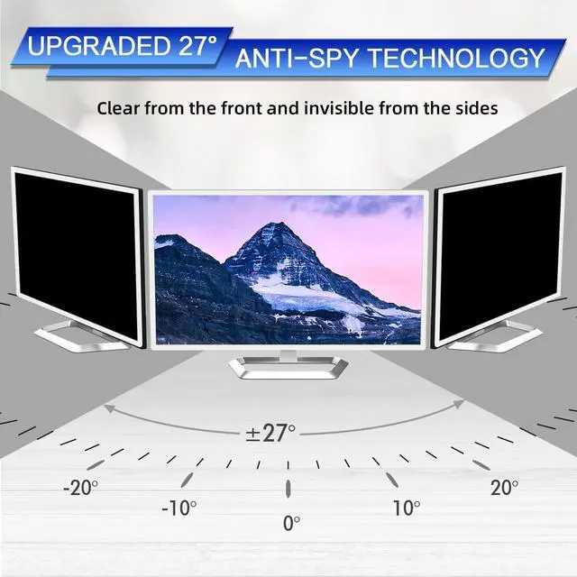 Alt view image 2 of 5 - FILMEXT 32 inch Privacy Screen Filter for 16:9 Computer Monitor, 32 inch Monitor Privacy Screen Anti Blue Light Anti Glare Privacy Shield