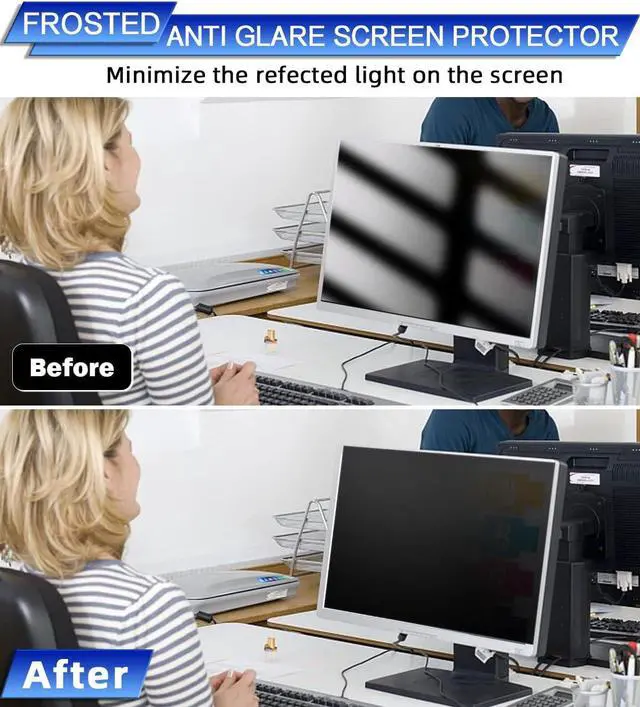 Alt view image 4 of 5 - FILMEXT 32 inch Privacy Screen Filter for 16:9 Computer Monitor, 32 inch Monitor Privacy Screen Anti Blue Light Anti Glare Privacy Shield