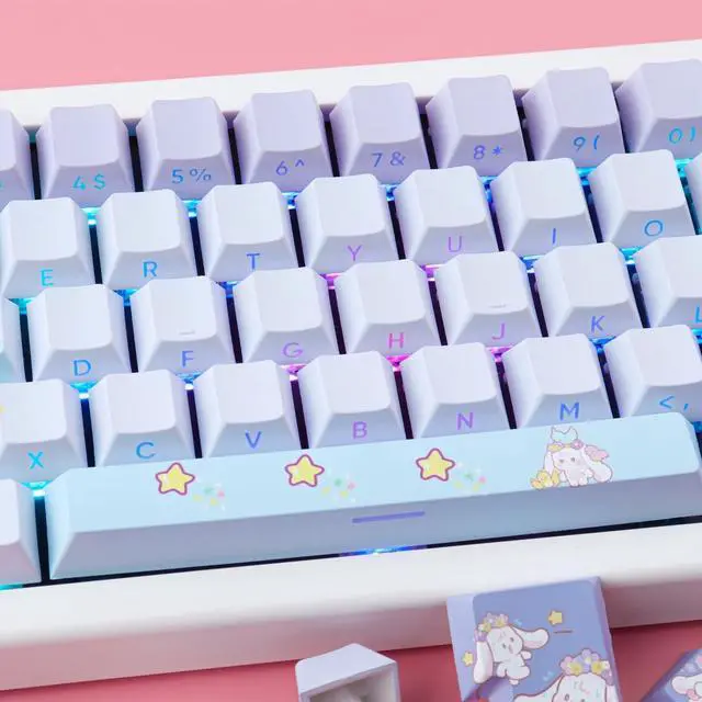 Alt view image 4 of 5 - Hyekit PBT Side Printed Double Shot Shine Through Custom Keycaps - Lopunny Cherry Profile 131 Keys, Anime Style Cute Keyboard Set for Mechanical Keyboards