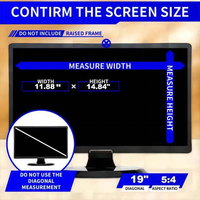 Alt view image 3 of 5 - JiSiTeCai 19 Inch 5:4(2Packs) Computer Privacy Screen Filter for Monitor - Privacy Shield and Anti-Glare Protector (14 13/16" x 11 7/8")