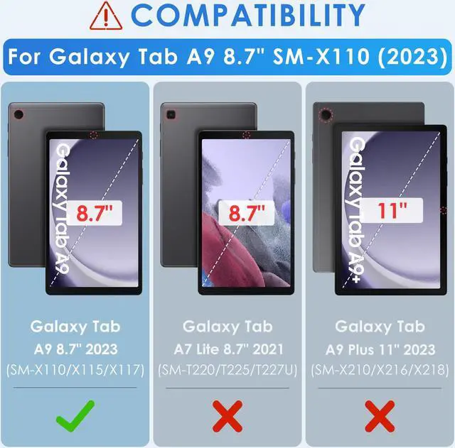 Alt view image 2 of 5 - DETUOSI Backlit Keyboard Case for Samsung Galaxy Tab A9 8.7" SM-X110 WiFi 2023 Android Tablet with S Pen Holder | Soft TPU Shockproof Back Cover | Magnetic Closure Case | Detachable Wireless Keyboard