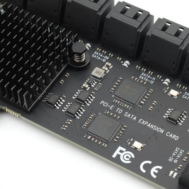 Alt view image 2 of 5 - PCIE x1 SATA Card 20 Ports, PCI Express SATA3.0 6Gbps Controller Expansion Card with 20 inches SATA Bundle Cables,Without Raid, Boot as System Disk Support HDD or SSD