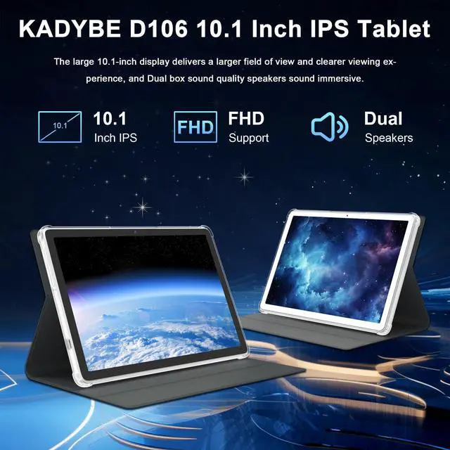 Alt view image 5 of 5 - 2025 Latest Android 14 Tablet, 10 inch Tablet with 128GB Storage 1TB Expandable 14GB RAM, Dual 4G Cellular Tablets with keyboard Support 5Ghz WiFi/Bluetooth 5.0, Octa-Core Processor, FHD IPS Screen