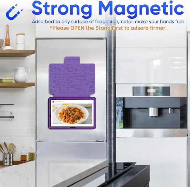 Alt view image 3 of 5 - SEYMAC stock Case for Samsung Galaxy Tab A9+ Plus 11'', Auto Sleep/Wake Case with Magnetic Multi-Angles Stand, Card Slot for Galaxy Tab A9+/ A9 Plus 11'' SM-X210/X216/X218, (Purple)