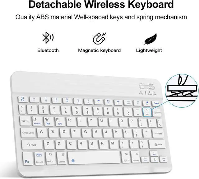 Alt view image 3 of 5 - BORIYUAN Keyboard Case for Samsung Galaxy Tab A9 Plus 5G 11 Inch 2023(SM-X210/X216/X218) - Detachable Wireless Bluetooth Keyboard Folio Smart Cover with S Pen Holder for Galaxy Tab A9+ 11" (Sky Blue)