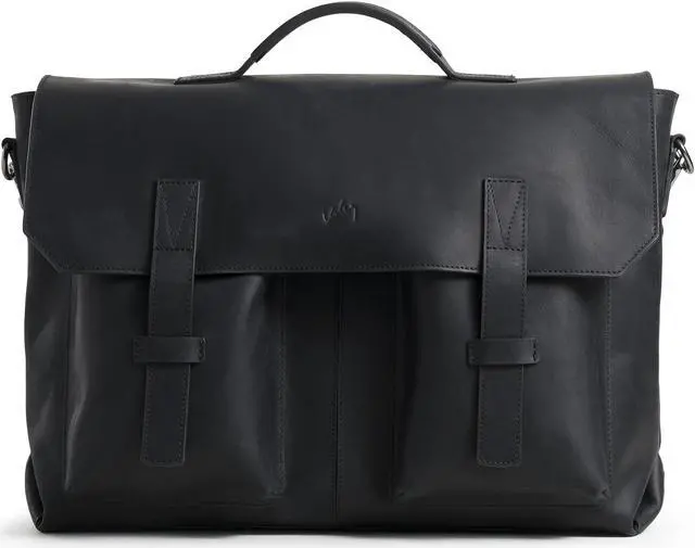 Alt view image 2 of 5 - VELEZ Black Top Grain Leather Backpack + Messenger Bag For Men