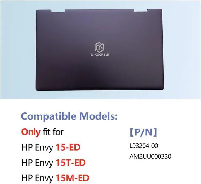 Alt view image 2 of 5 - D-KXCPELE Replacement LCD Back Cover for 15.6" HP Envy X360 15T-ED 15M-ED 15M-EE 15-ED 15-EE, 15T-ED000 15M-ED0013DX 15M-ED0023DX 15M-EE0013DX 15M-EE0023DX 15-EE1093CL Laptop L93204-001 Brown