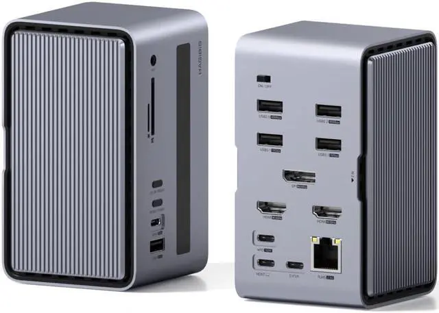 Main image of Hagibis USB C Docking Station Triple Monitor, LED Strip Light USB-C Hub Type-C Adapter with 8K DP&HDMI, M.2 SSD Enclosure, 100W PD, 10Gbps USB 3.1, 2.5G RJ45 for MacBook Air Pro, Laptop (U100 Ultra+)