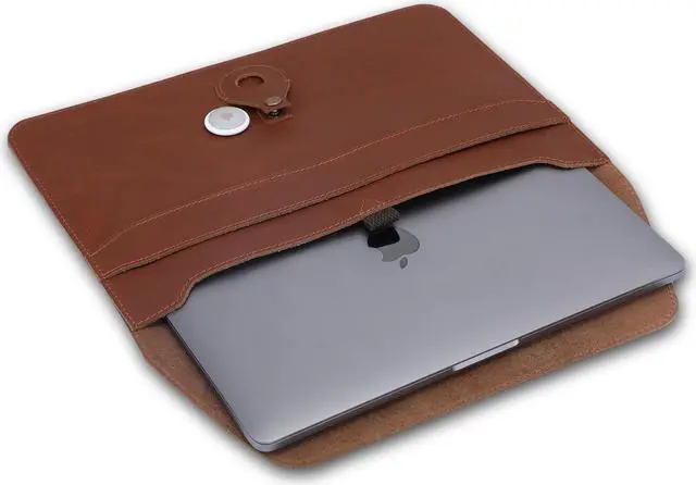 Alt view image 3 of 5 - CestAntiQ, Leather Laptop Sleeve Compatible with MacBook Pro 13-13.3 Inch Notebook M3 M2 M1 Chip Pro Max 24-21 / MacBook Air 14, Laptop Bag Case with Pen Holder (Tan)