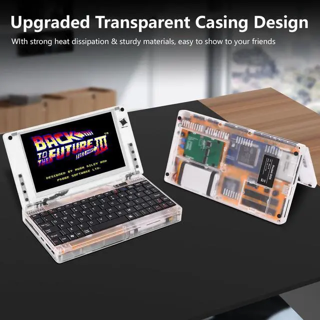 Alt view image 4 of 5 - Retro Pocket 386 CPU XT PC Laptop Computer 8088, Mini Laptop Compatible with Windows3.1 MS-DOS System, OPL3 Sound Card, VGA Graphics Card, LCD Screen Integrated Mouse Notebook Computer