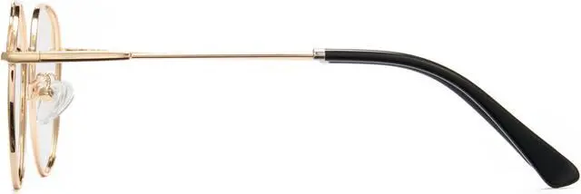 Alt view image 3 of 5 - Cyxus Round Blue Light Blocking Glasses Metal Frame UV Filtering Computer Glasses Clear Lens For Men Women 8168 Gold