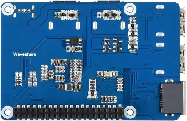 Alt view image 3 of 5 - Waveshare USB 3.2 Gen1 and Gigabit Ethernet HUB HAT, Compatible with Raspberry Pi Zero/Zero W/4B/3B/3B+, 3X USB 3.2 Gen1, 1x Gigabit Ethernet, No Driver Required