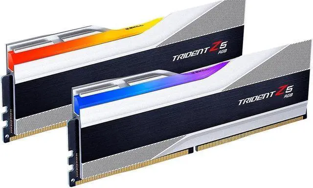 Main image of G.SKILL Trident Z5 RGB Series (Intel XMP 3.0) DDR5 RAM 32GB (2x16GB) 6400MT/s CL32-39-39-102 1.40V Desktop Computer Memory UDIMM - Metallic Silver (F5-6400J3239G16GA2-TZ5RS)