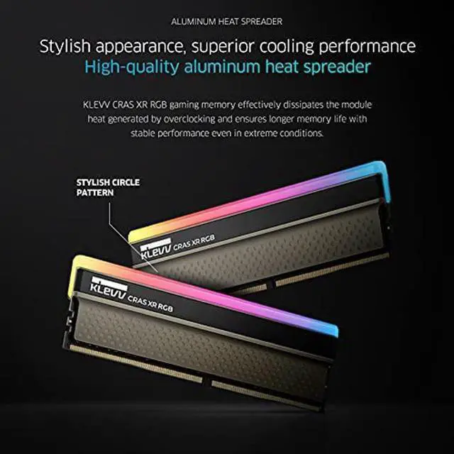 Alt view image 2 of 5 - KLEVV CRAS XR RGB DDR4 16GB (2x8GB) 3600MHz CL18 1.35V Gaming Desktop Ram Memory SK Hynix Chip XMP 2.0 Ready (KD48GU880-36A180Z)