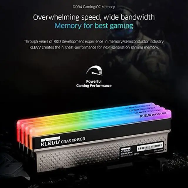 Alt view image 5 of 5 - KLEVV CRAS XR RGB DDR4 16GB (2x8GB) 3600MHz CL18 1.35V Gaming Desktop Ram Memory SK Hynix Chip XMP 2.0 Ready (KD48GU880-36A180Z)