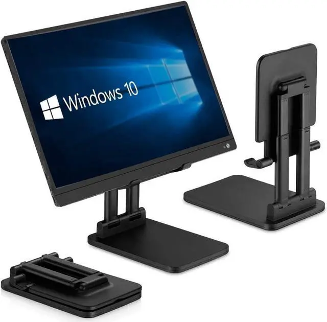 Main image of Portable Monitor Stand - Foldable & Adjustable, Super Sturdy, Tablet Holder for Desk Compatible with iPad Pro/Tablets/Portable Monitor 7"-15.6", Stand Holder for Facebook Portal (Black)