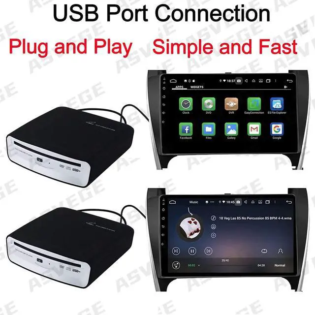 Alt view image 3 of 5 - ASVEGE External USB CD Player VCD MP3 MP4 for Car Android System Ideal Gift for DAD