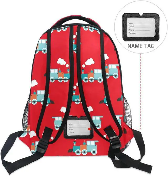 Alt view image 4 of 5 - Fisyme Retro Train Backpack Laptop Bag Daypack Travel Hiking School Backpacks for Men Women Kids Girls Boys