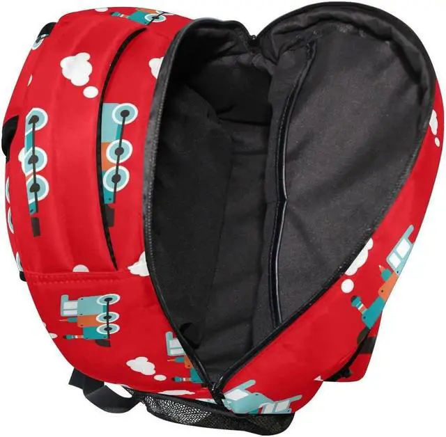 Alt view image 5 of 5 - Fisyme Retro Train Backpack Laptop Bag Daypack Travel Hiking School Backpacks for Men Women Kids Girls Boys