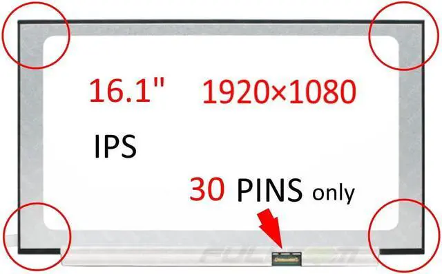 Alt view image 2 of 5 - FULLCOM New 16.1 inches Screen Compatible with N161HCA-EA3 N161 Laptop Replacement Screen