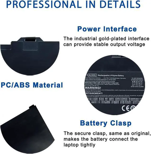 Alt view image 5 of 5 - EFOHANA AL08XL 94Wh Laptop Battery Compatible with HP ZBook Fury 15 G7 ZBook Fury 15 G8 ZBook Fury 17 G7 ZBook Fury 17 G8 Series AL08094XL L86212-001 HSTNN-OB1S L86155-AC1 L86155-1C1 5930mAh