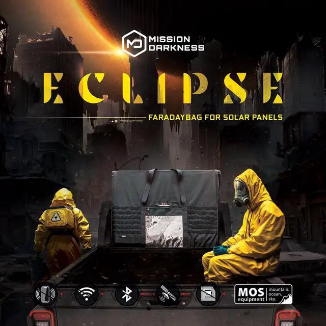 Alt view image 2 of 5 - Mission Darkness Eclipse Faraday Bag for Solar Panels & Large Electronics  Military-Grade EMP, CME & RF Shielding for Solar Flare Protection, Preppers, and Personal Security - Made in USA