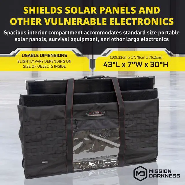 Alt view image 3 of 5 - Mission Darkness Eclipse Faraday Bag for Solar Panels & Large Electronics  Military-Grade EMP, CME & RF Shielding for Solar Flare Protection, Preppers, and Personal Security - Made in USA