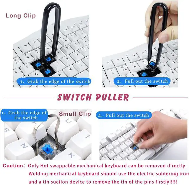 Alt view image 3 of 5 - Keycap and Switch Puller Key Cap Remover Tool Keycaps Removal Tool Keyboard Cleaning kit for Hot swappable Mechanical Keyboard