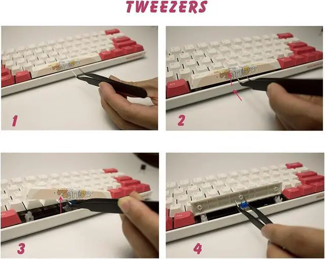 Alt view image 5 of 5 - Keycap and Switch Puller Key Cap Remover Tool Keycaps Removal Tool Keyboard Cleaning kit for Hot swappable Mechanical Keyboard