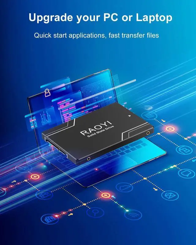 Alt view image 5 of 5 - RAOYI 1TB Internal SSD SATA III 6Gb/s 2.5 Solid State Drive 3D NAND Flash Advanced SSD Hard Drive Up to 550MB/s SATA 3 SSD Upgrade Performance for PC Laptop
