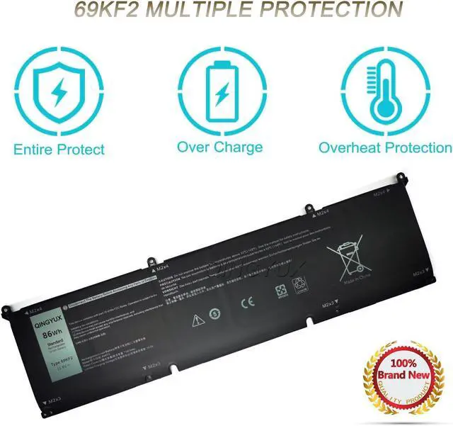 Alt view image 3 of 5 - QINGYUX 69KF2 8FCTC 08FCTC 70N2F 070N2F M59JH 0M59JH 0P8P1P 0DVG8M Laptop Battery Compatible with Dell Alienware M15 R3 M15 R4 M15 R5 M15 R6 M15 R7 XPS 15 9500 Series Notebook