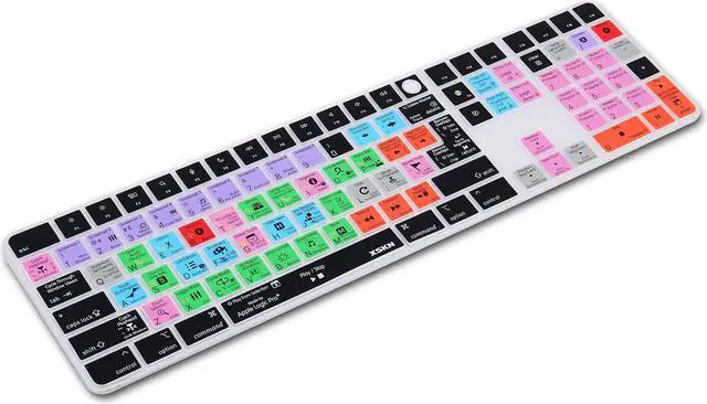 Alt view image 2 of 5 - XSKN Logic Pro Shortcuts EU/UK US Version Silicone Keyboard Cover Skin for Apple 2021 iMac Magic Keyboard with Touch ID and Numeric Keypad A2520 NOT for A3119