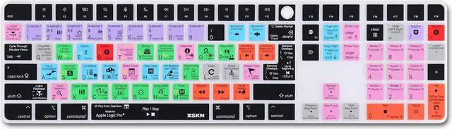 Alt view image 5 of 5 - XSKN Logic Pro Shortcuts EU/UK US Version Silicone Keyboard Cover Skin for Apple 2021 iMac Magic Keyboard with Touch ID and Numeric Keypad A2520 NOT for A3119