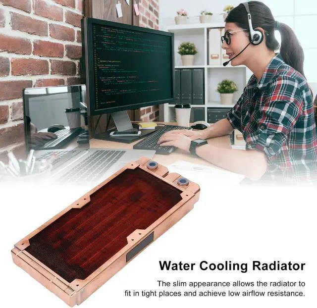 Alt view image 2 of 5 - All Copper Heat Exchanger Radiator Computer Water Cooling Radiator 7mm DIY Computer Radiator for PC CPU Water Cool System