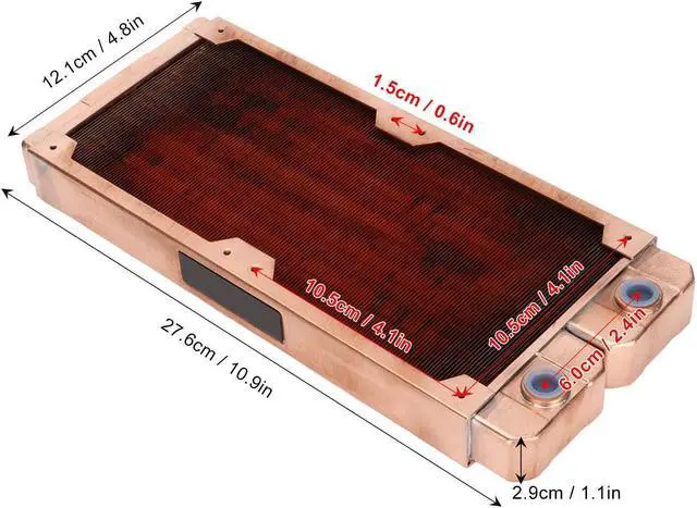 Alt view image 5 of 5 - All Copper Heat Exchanger Radiator Computer Water Cooling Radiator 7mm DIY Computer Radiator for PC CPU Water Cool System