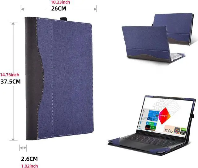 Alt view image 3 of 5 - Laptop Cover for HP OMEN 16 16.1"(16t-k000/ 16t-b100/16-n0797nr/16zn000/16-k0797nr/16zn000) PU Leather Detachable Cover (16.1-Blue)