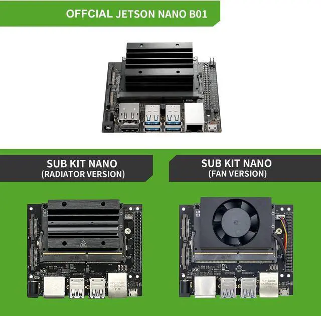 Alt view image 3 of 5 - WayPonDEV Jetson Nano Developer Kit - 4GB LDPPR4 RAM 16G eMMC, Sub Kit Nano Mini PC for AI Robotics Machine Learning (Heat Sink Version)