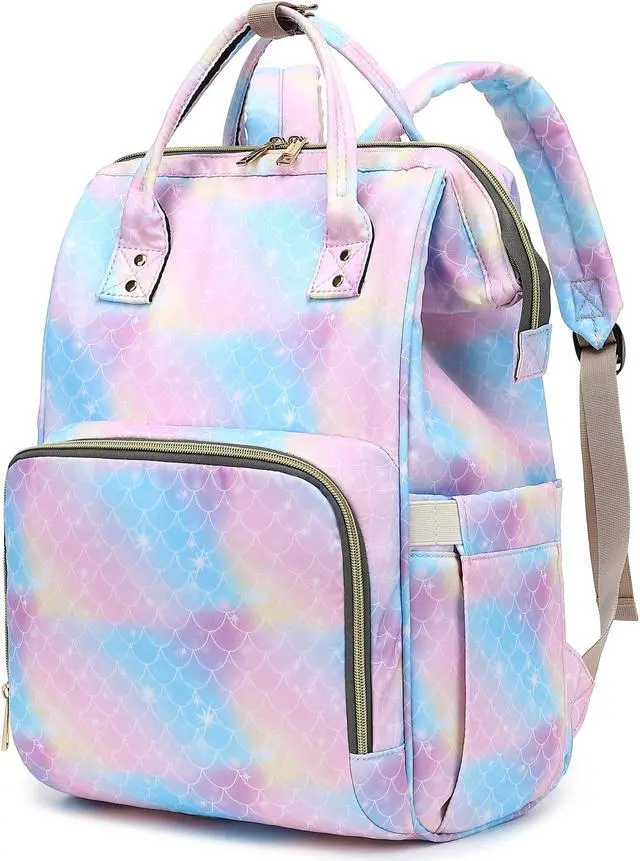 Main image of Xunteny Mermaid Women Laptop Backpack, College School Backpack Bookbag 15.6 Inch Computer Backpacks for Work Business Travel