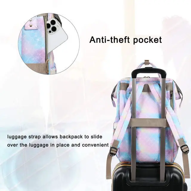 Alt view image 4 of 5 - Xunteny Mermaid Women Laptop Backpack, College School Backpack Bookbag 15.6 Inch Computer Backpacks for Work Business Travel