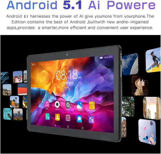 Alt view image 3 of 5 - Yoidesu P50 10.1 Inch Tablet, 1GB RAM, 16GB ROM, 1080p Display, 4500mAh Battery (Black, Android 5.1 Lollipop)
