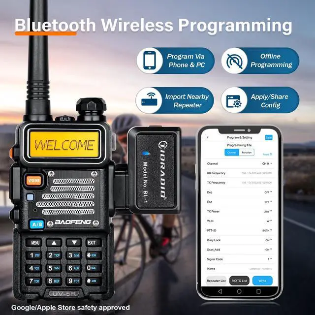 Alt view image 2 of 5 - BaoFeng Radio UV-5R Pro 8Watt Ham Radio Handheld, Supported Phone Program, Wireless Programmer with 771 Long Antenna Walkie Talkies Two Way Radio Survival Gear Full Kit